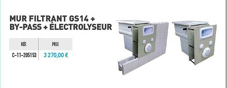 mur filtrant gs14 + by pass + életrolyseur
