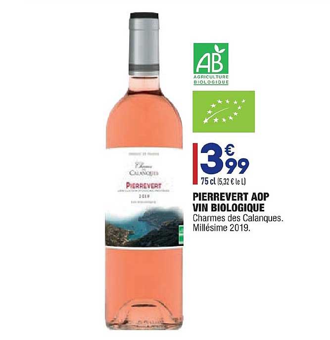 pierrevert aop vin biologique charmes des calanques