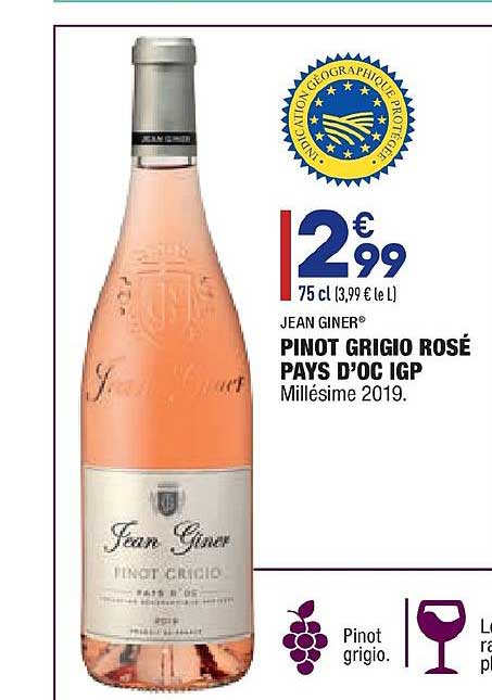 pino grigio rosé pays d'oc igp jean giner