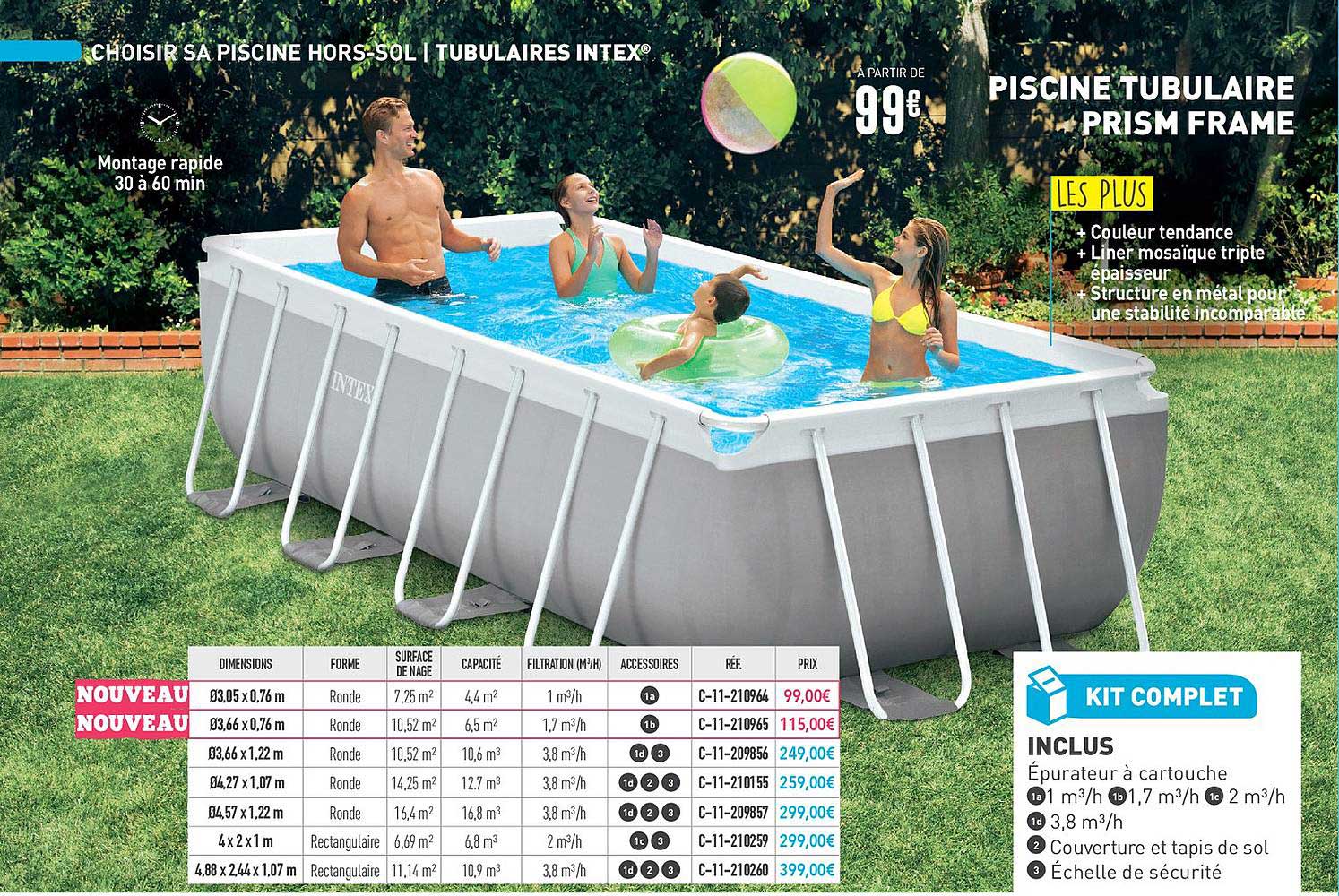 piscine tubulaire prism frame