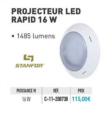 projecteur led rapid 16 w stanfor