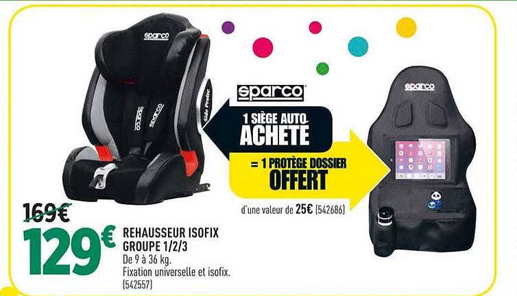 rehausseur isofix groupe 1 2 3 sparco