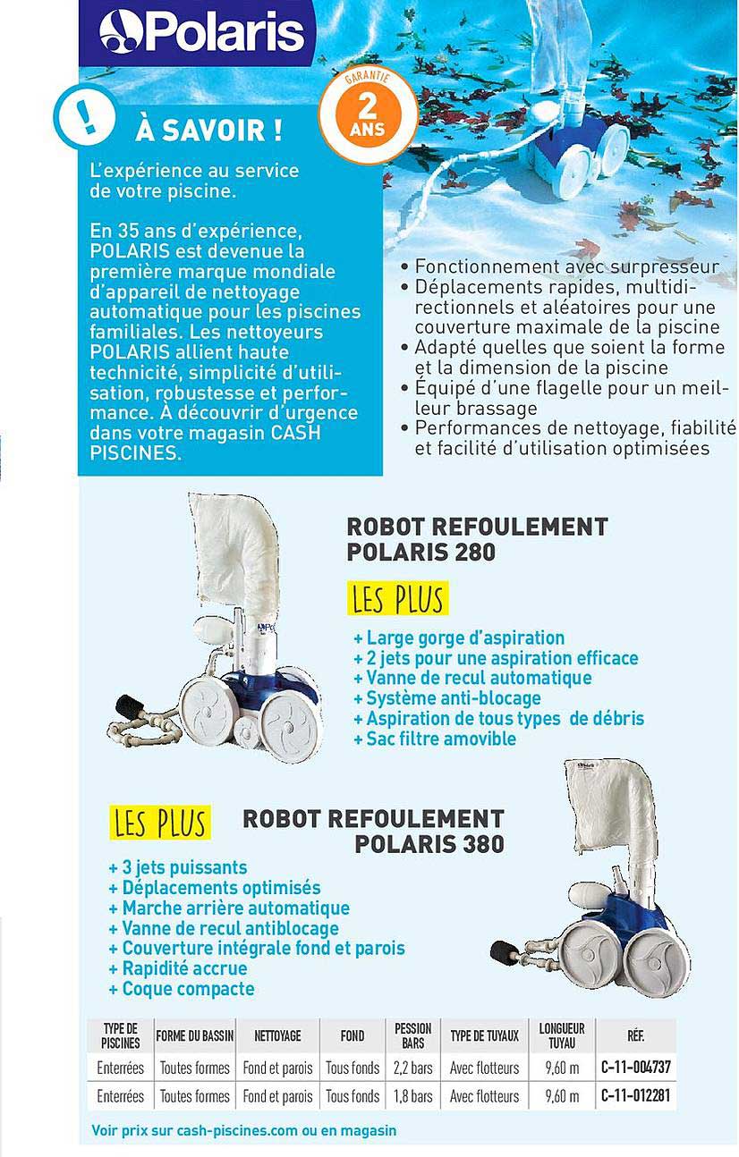 robot refoulement polaris 280 robot refoulement polaris 380