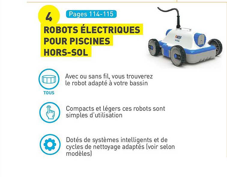robots électriques pour piscines hors sol