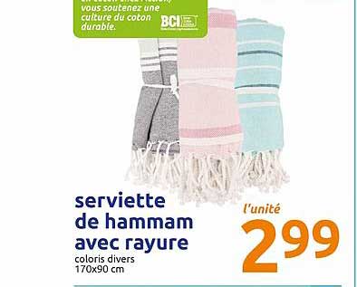 serviette de hammam avec rayure
