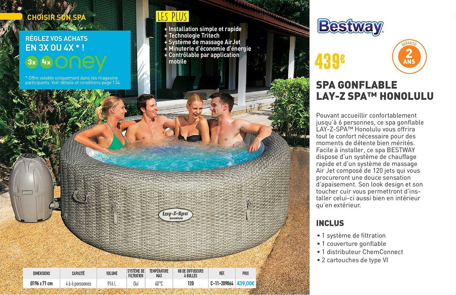 spa gonflable lay z spa honolulu bestway
