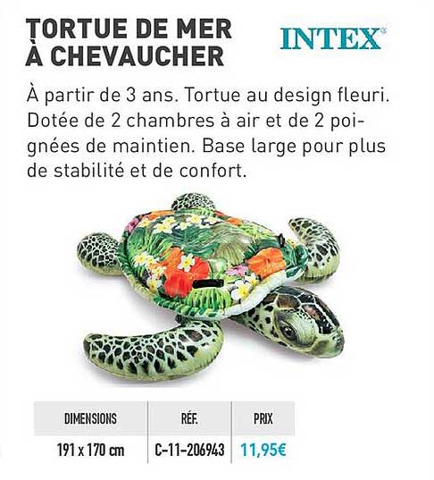 tortue de mer à chevaucher intex