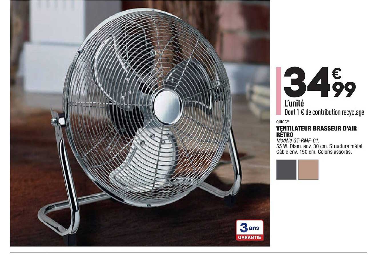 ventilateur brasseur d'air rétro quigg