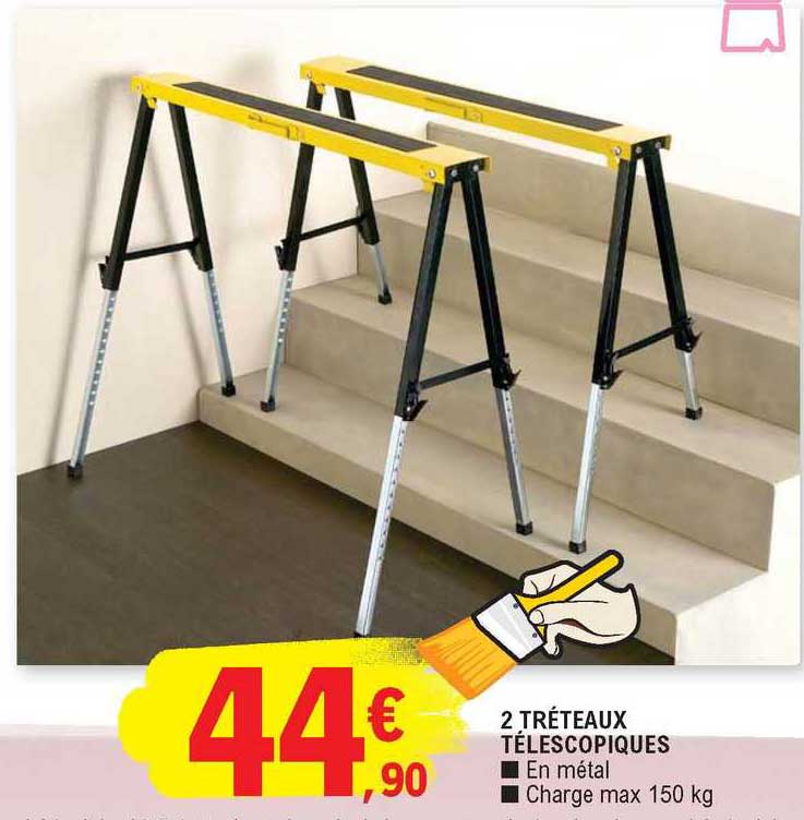 2 tréteaux télescopiques