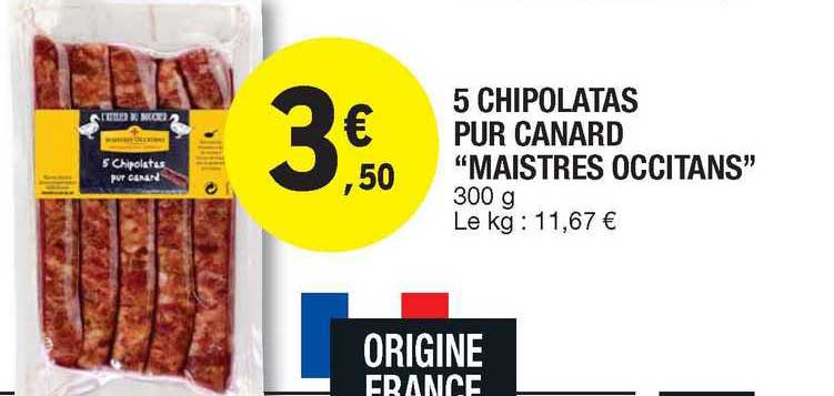 5 chipolatas pur canard "maistres occitans"