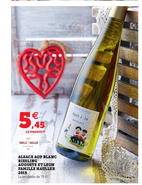 alsace aop blanc riesling auguste et léon famille hauller 2019