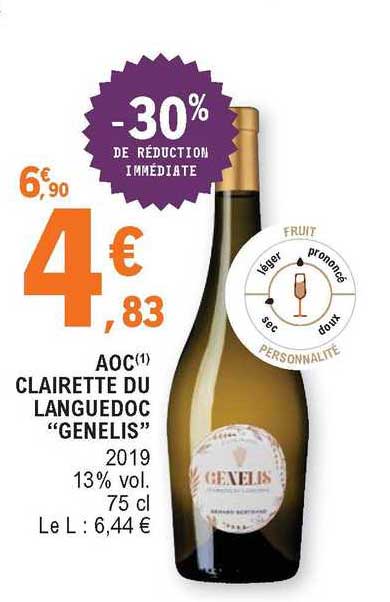 aoc clairette du languedoc "genelis"