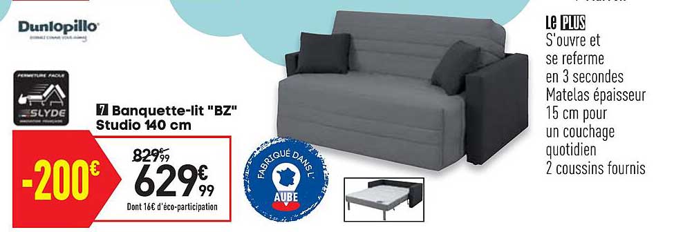 banquette-lit "bz" studio 140 cm