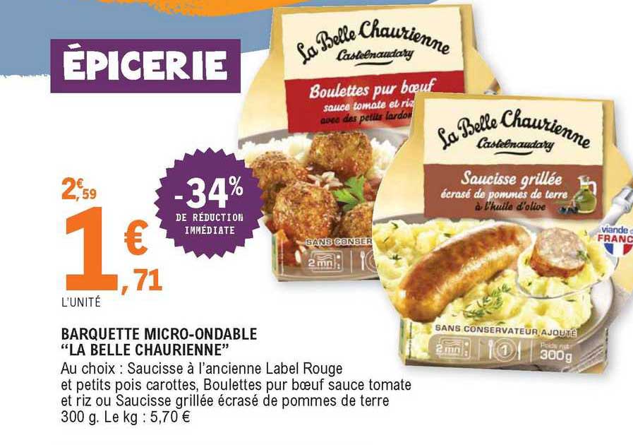 barquette micro-ondable "la belle chaurienne"