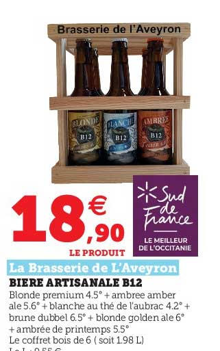 Bière Artisanale B12 La Brasserie De L'aveyron