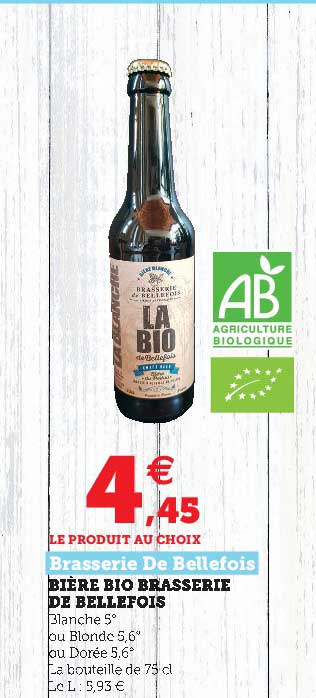 Bière Bio Brasserie De Bellefois