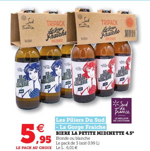 bière la petite midinette 4.5° les piliers du sud - la gorge fraîche