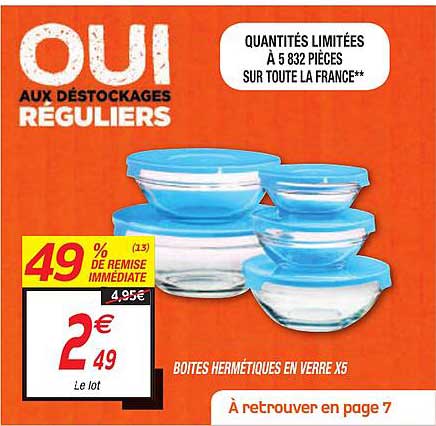 Boîtes Hermétiques En Verre X5
