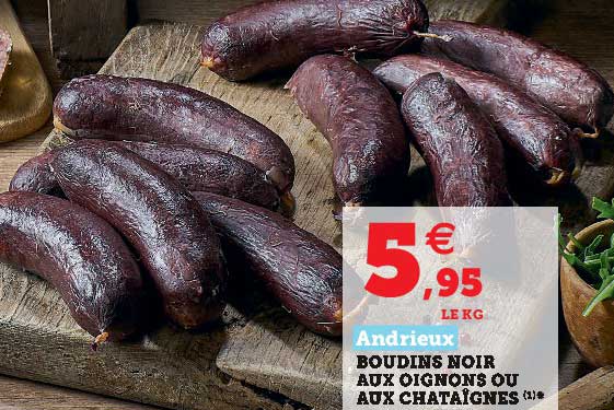 Boudins Noir Aux Oignons Ou Aux Chataîgnes Andrieux