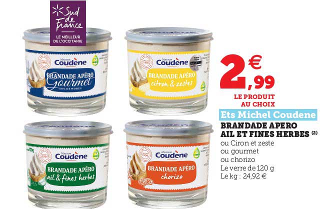 brandade apero ail et  fines herbes ets michel coudène