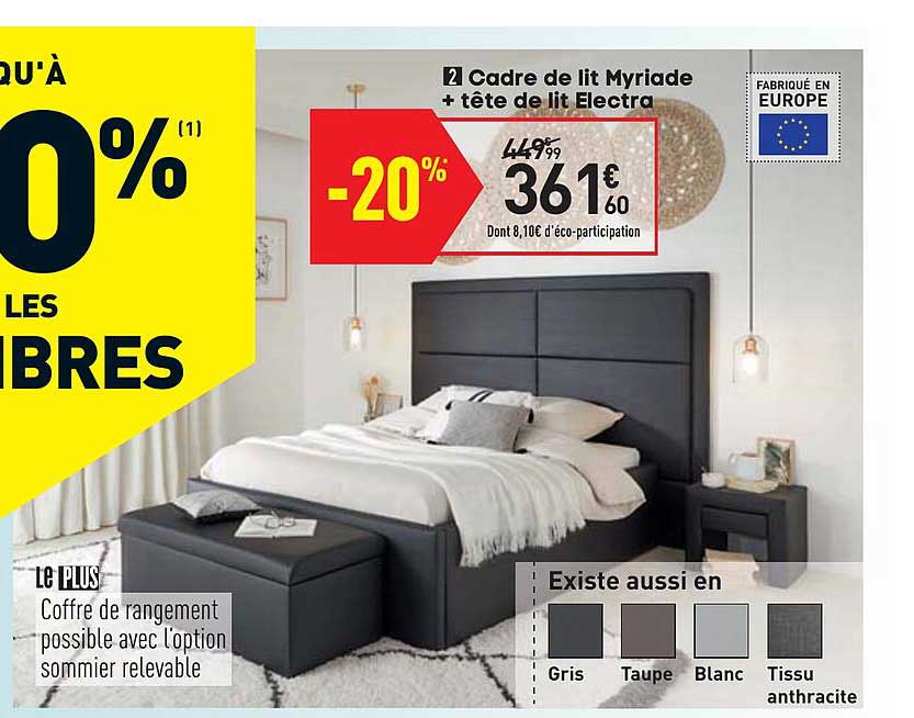 Cadre De Lit Myriade + Tête De Lit Electra