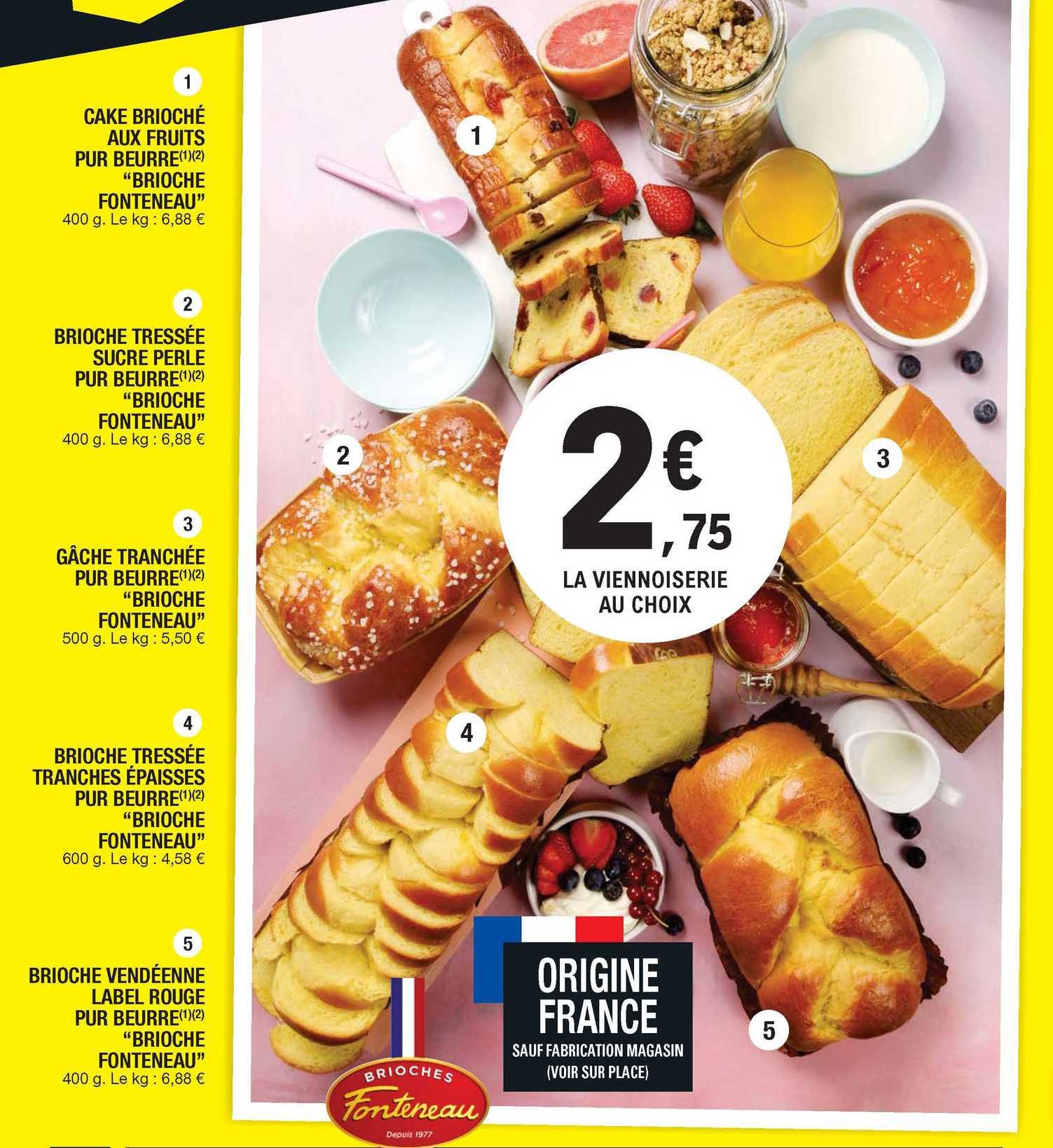 Cake Brioché Aux Fruits Pur Beurre "brioche Fonteneau", Brioche Tressée Sucré Perlé Pur Beurre , Gâche Tranchée, Brioche Tressée, Brioche Vendéenne Label Rouge