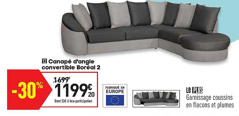 canapé d'angle convertible boréal 2