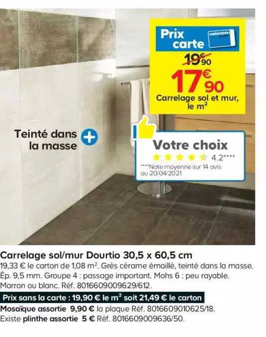 carrelage sol-mur dourtio 30,5 x 60,5 cm