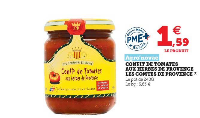 confit de tomates aux herbes de provence les comtes de provence agro'novae