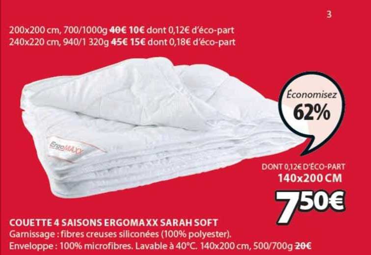 couette 4 saisons ergomaxx sarah soft