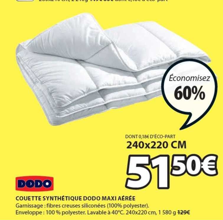 couette synthétique dodo maxi aérée