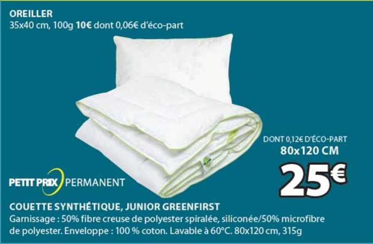 couette synthétique junior greenfirst