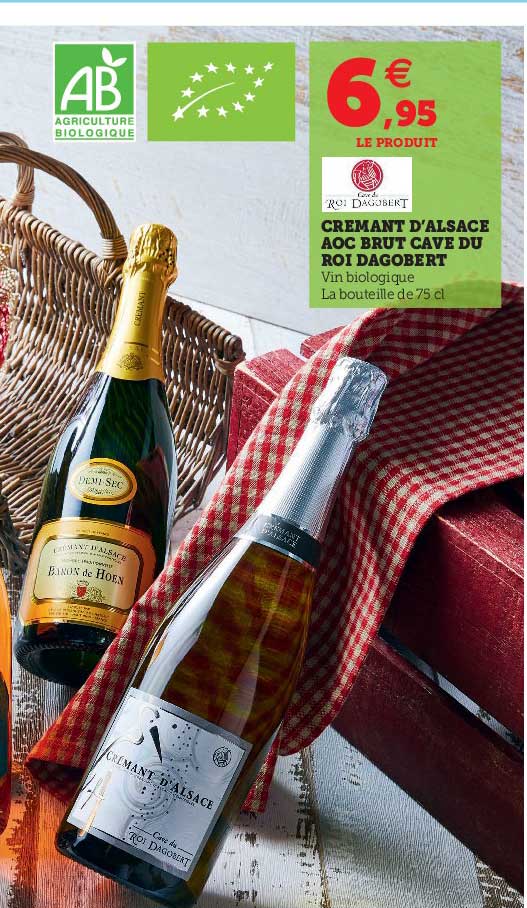 crémant d'alsace aoc brut cave du roi dagobert