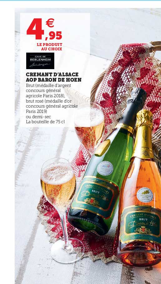 crémant d'alsace aop baron de hoën