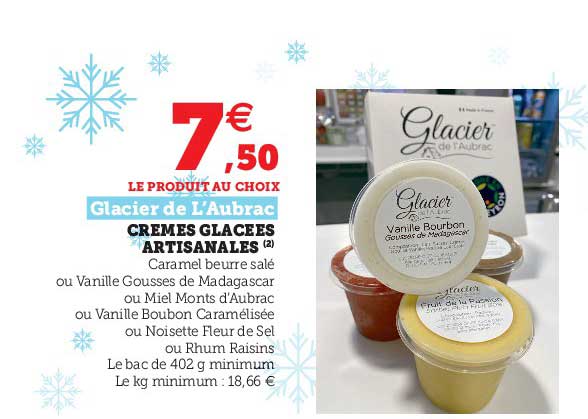crèmes glacées artisanales glacier de l'aubrac