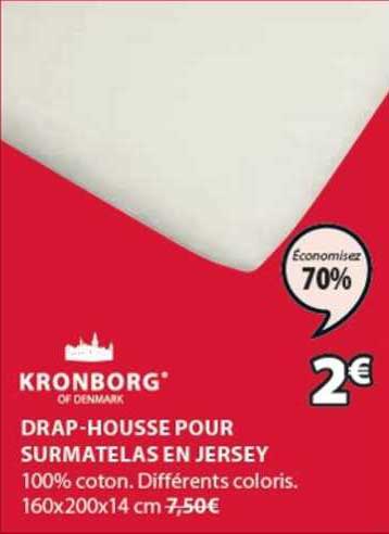 drap-housse pour surmatelas en jersey kronborg