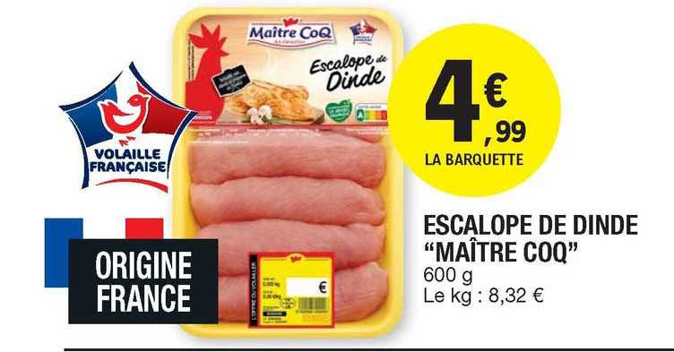 escalope de dinde "maître coq"
