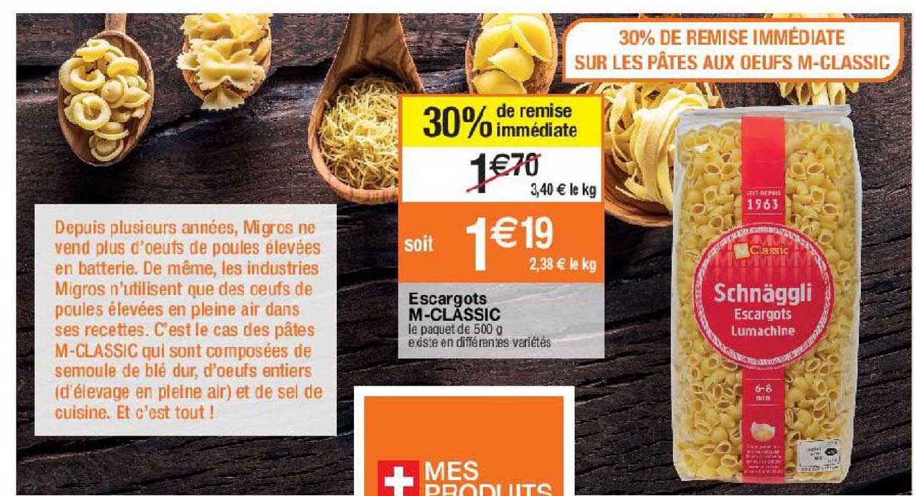escargots m-classic 30% de remise immédiate