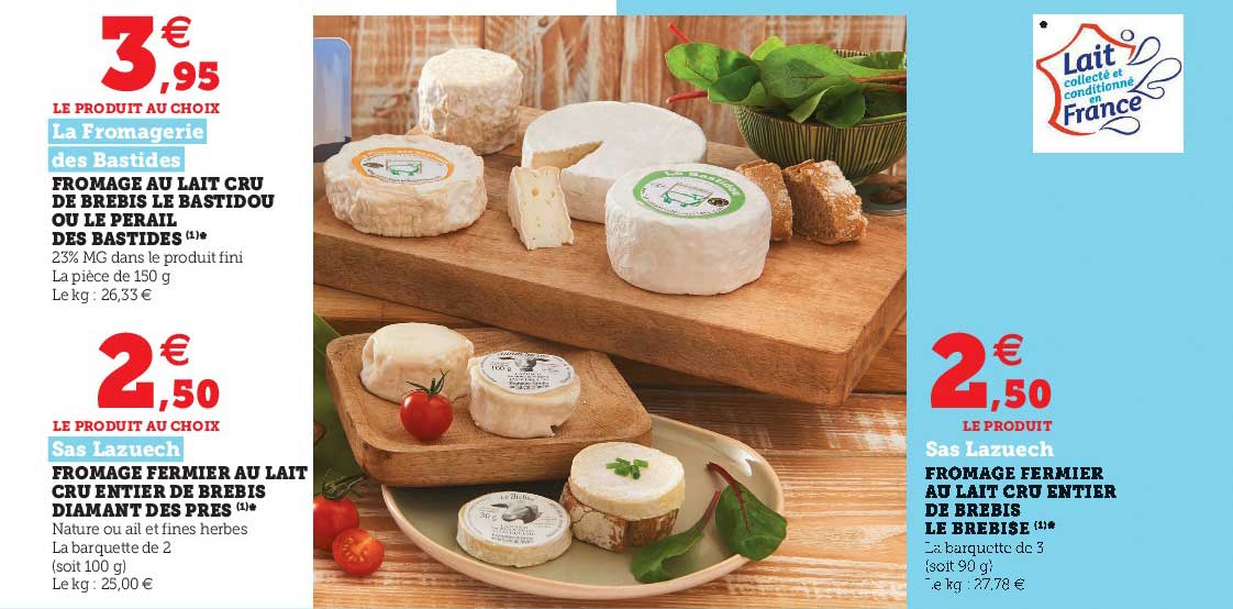 fromage au lait cru de brebis le bastidou ou le perail des bastides, fromage fermier au lait cru entier de brebis diamant des près, fromage fermier au lait cru entier de brebis le brebise