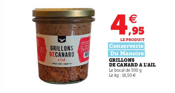 grillons de canard à l'ail conserverie du manoire