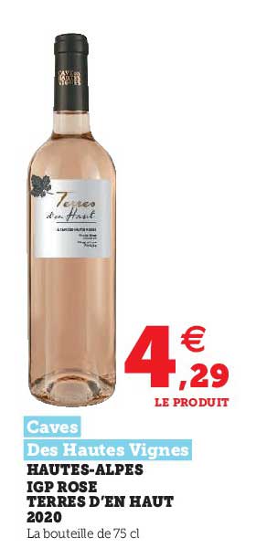 hautes-alpes igp rose terres d'en haut 2020 caves des hautes vignes
