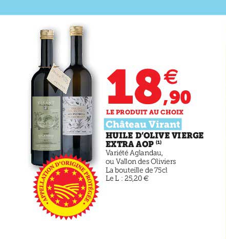 huile d'olive vierge extra aop château virant