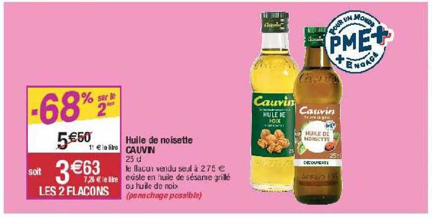 Huile De Noisette Cauvin -68% Sur Le 2ème