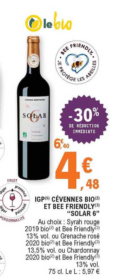 igp cévennes bio et bee friendly "solar 6"