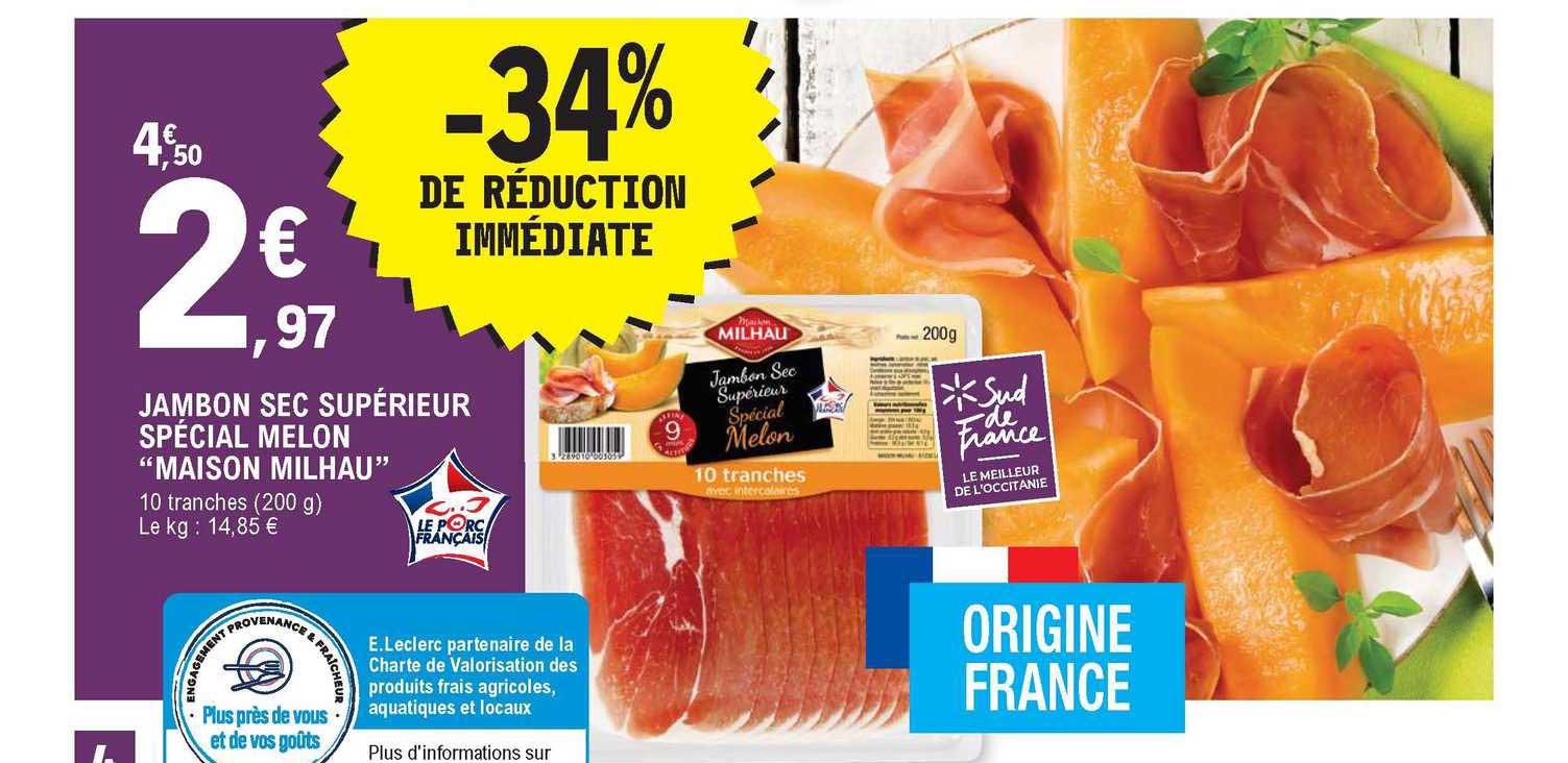 Jambon Sec Supérieur Spécial Melon "maison Milhau"