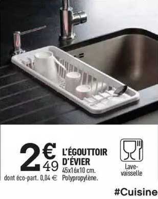 l'égouttoir d'évier