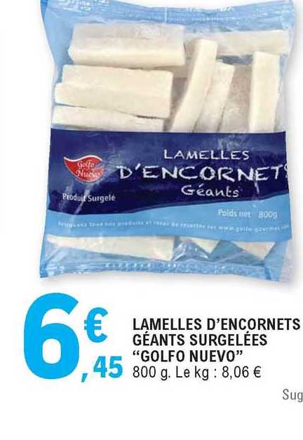lamelles d'encornets géants surgelées "golfo nuevo"