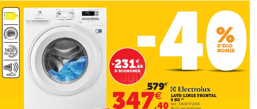 lave-linge frontal 9 kg electrolux