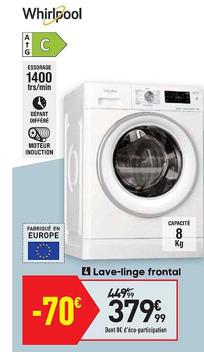 lave-linge frontal whirlpool