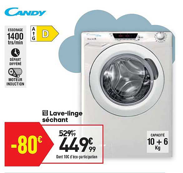 lave-linge séchant candy
